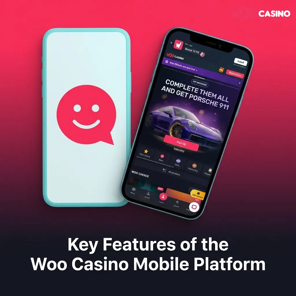 Woo Casino mobile platform features for Australian players including AUD support, 2000+ games, and crypto banking