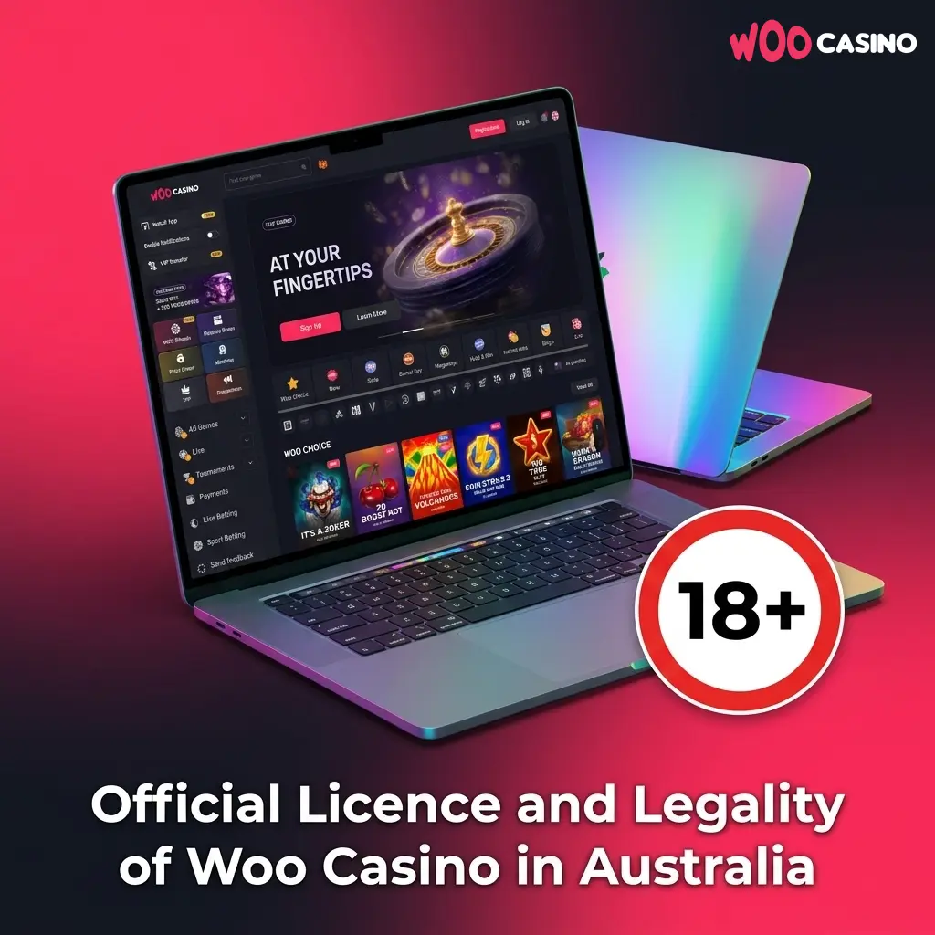 Woo Casino Curaçao eGaming licence document with SSL encryption and responsible gambling compliance for Australian players