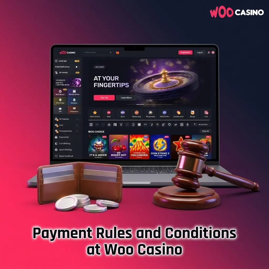 Woo Casino payment rules and conditions for Australian players including KYC verification and withdrawal limits