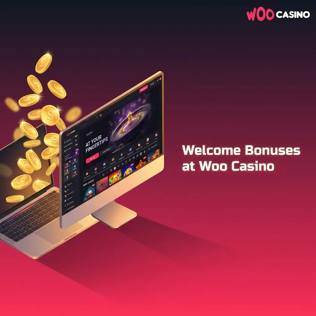 Woo Casino welcome bonus table showing 4 deposit tiers up to 6,500 AUD and 200 free spins