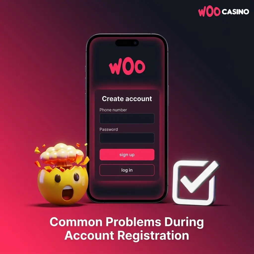 Woo Casino registration issues including email errors, verification failures, bonus codes, and duplicate account solutions