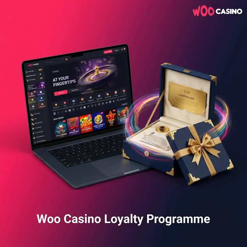 Woo Casino loyalty programme tier structure showing Bronze to Diamond VIP levels with points multipliers and perks