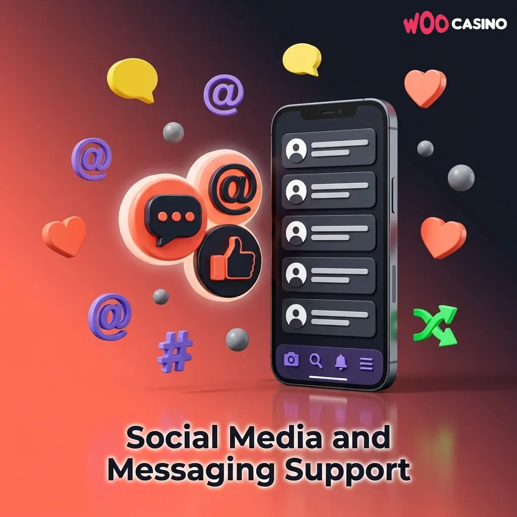 Woo Casino social media support channels on Facebook, Twitter, Instagram and Telegram for updates and general enquiries